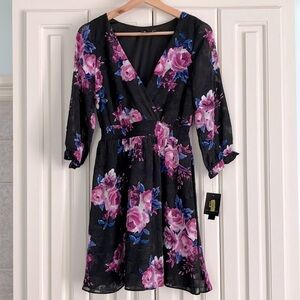 I.N. San Francisco Dillard’s V-Neck Floral Midi Dress Size S NWT